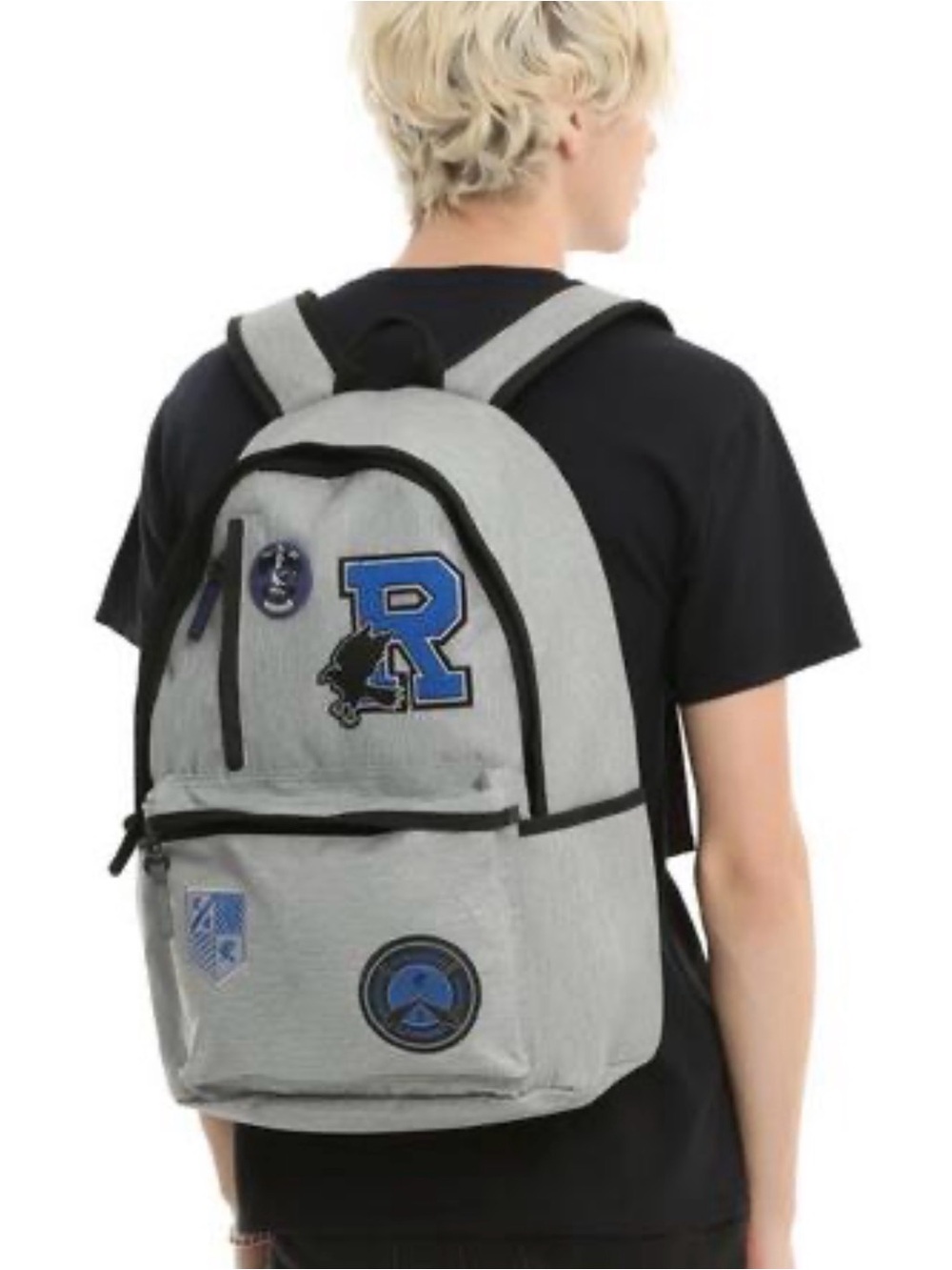 Harry Potter Ravenclaw Varsity Patch Backpack light grey book bag